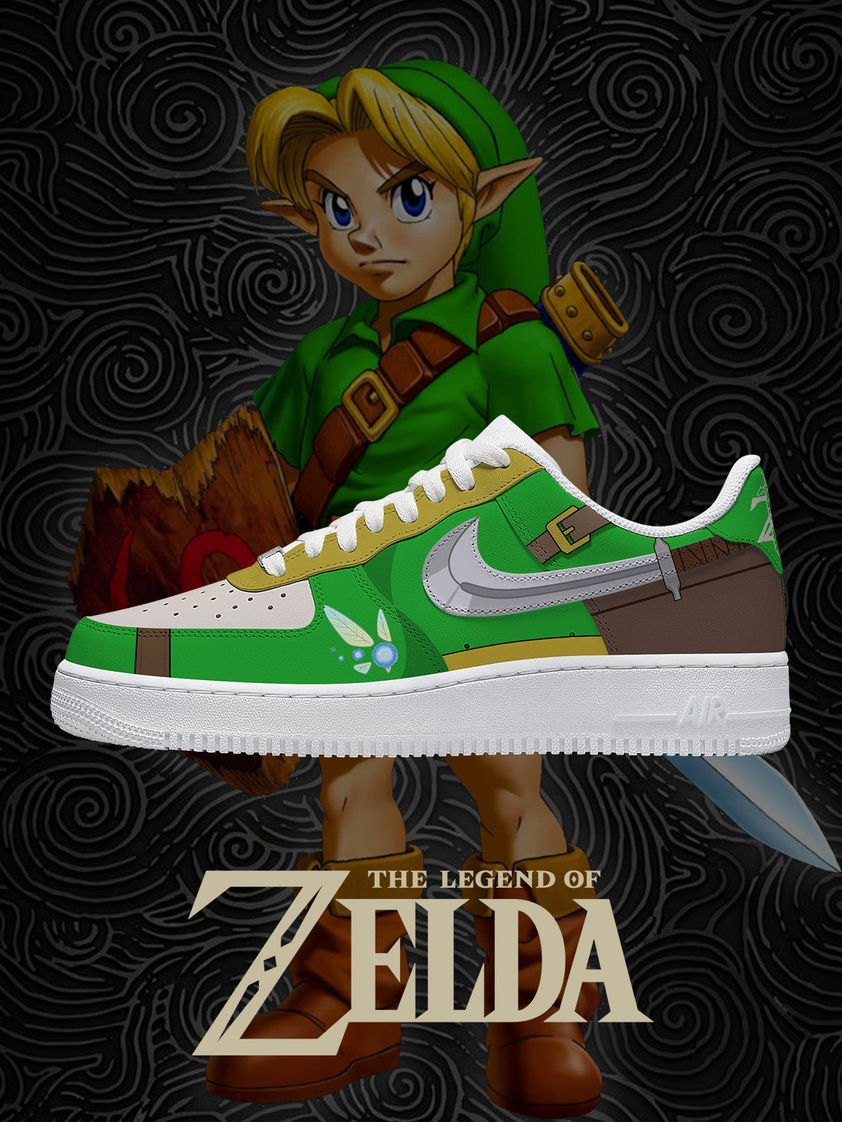 Link-Green Tunic V.1 Custom Air-Style Sneakers