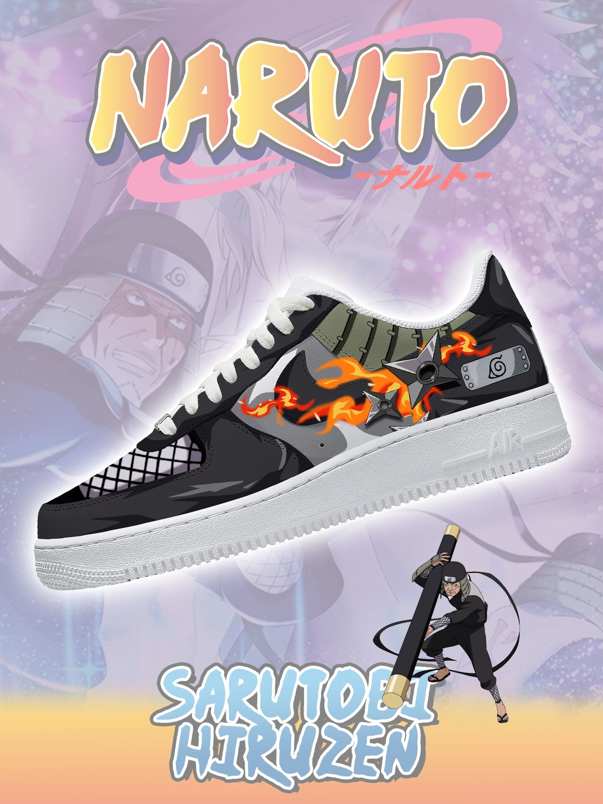 Sarutobi Hiruzen Custom Air-Style Sneakers