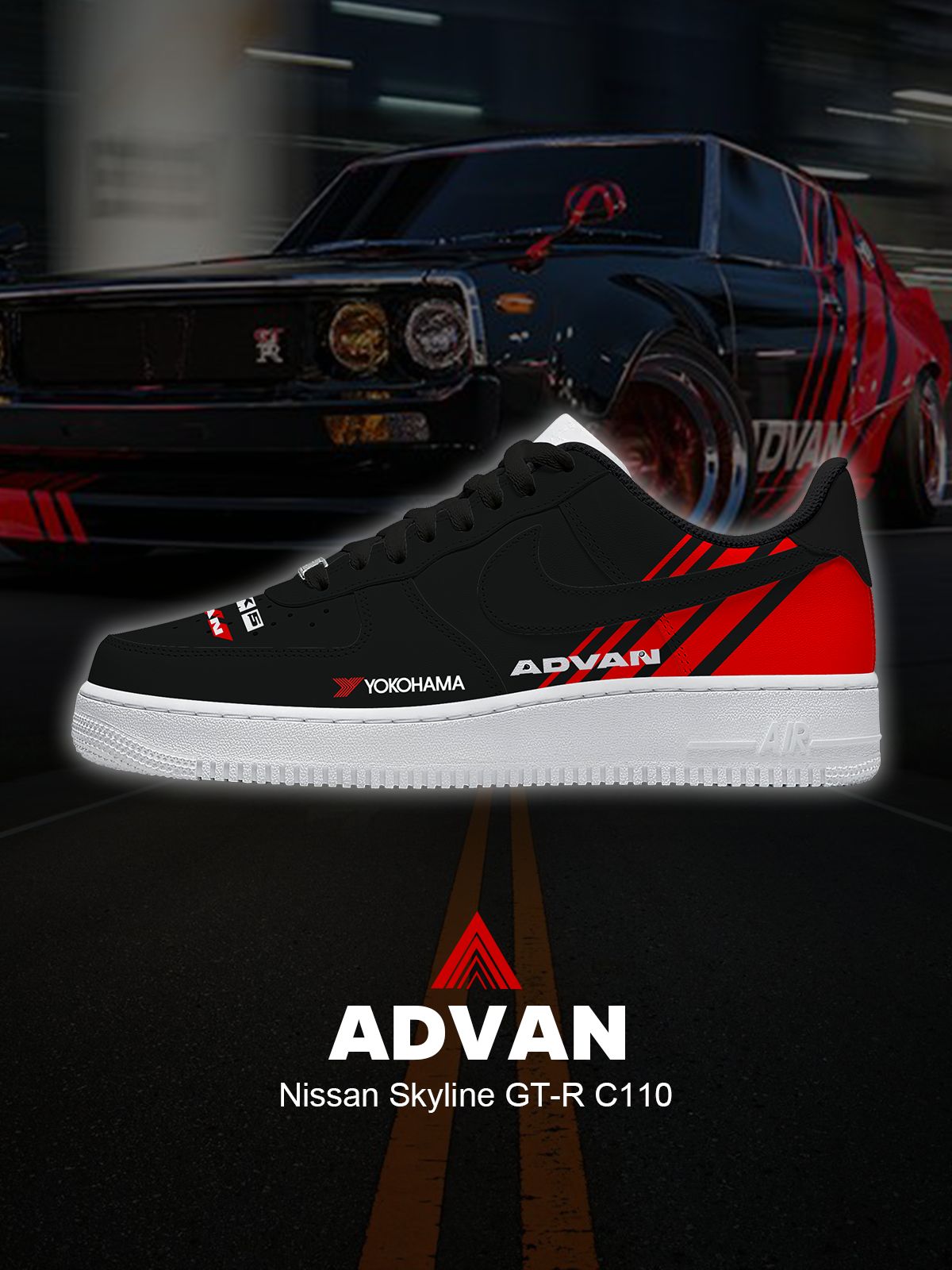 Skyline GT-R C110 Custom Air-Style Sneakers