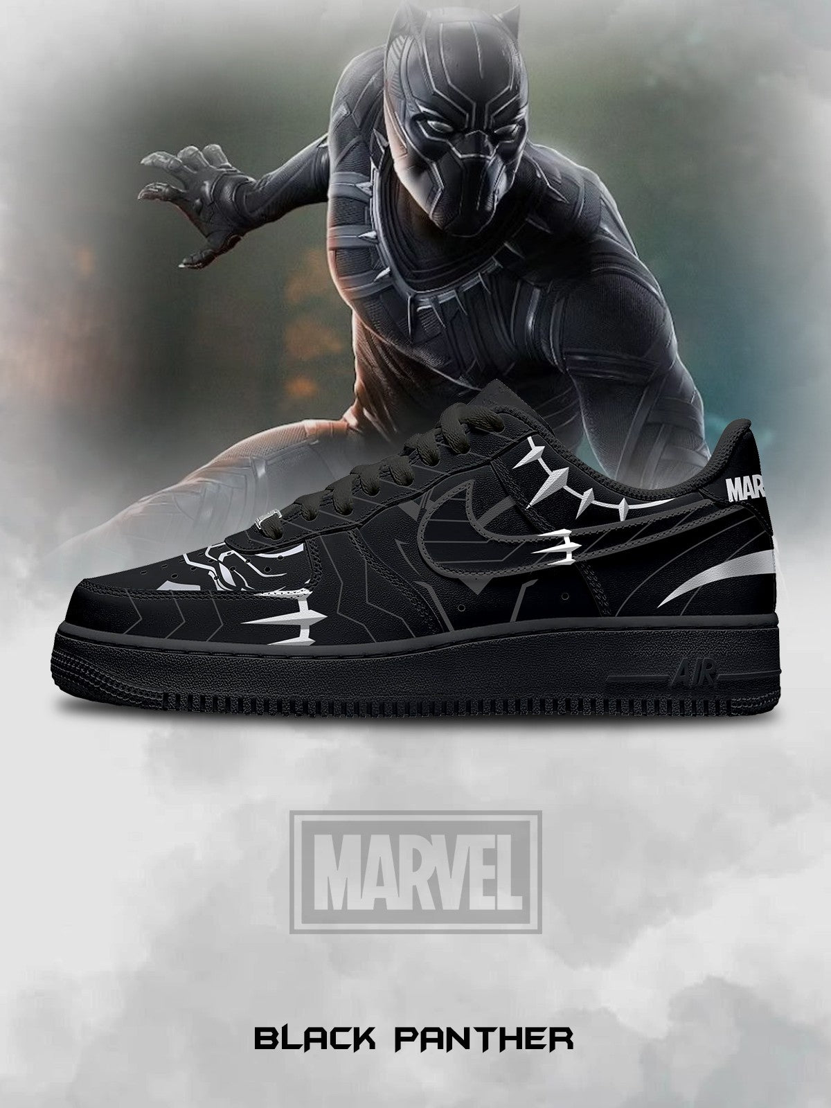 Zapatillas deportivas personalizadas estilo Air Black Panther V.1