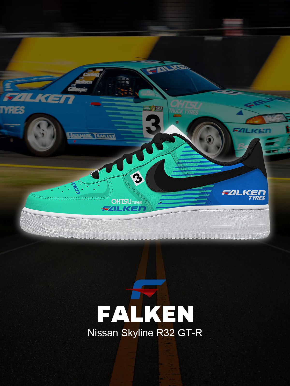Skyline R32 GT-R Custom Air-Style Sneakers