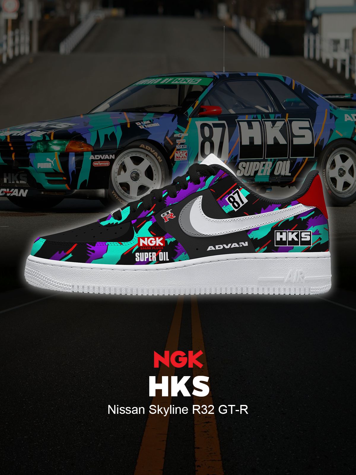Skyline R32 GT-R Custom Air-Style Sneakers
