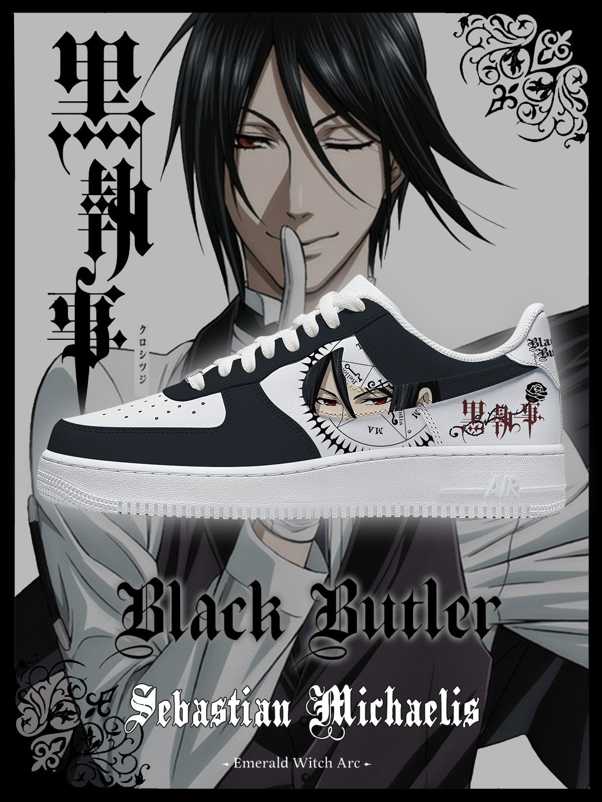 Sebastian Michaelis V.1 Custom Air-Style Sneakers