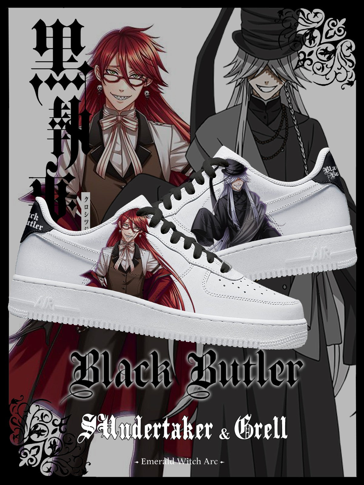 Undertaker und Grell V.1 Custom Air-Style Sneakers